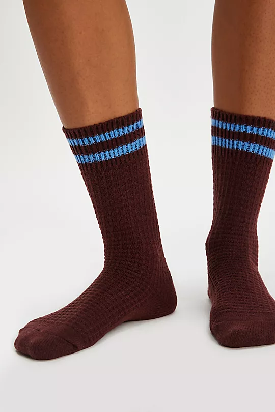 Cozy Stripe Socks Brown