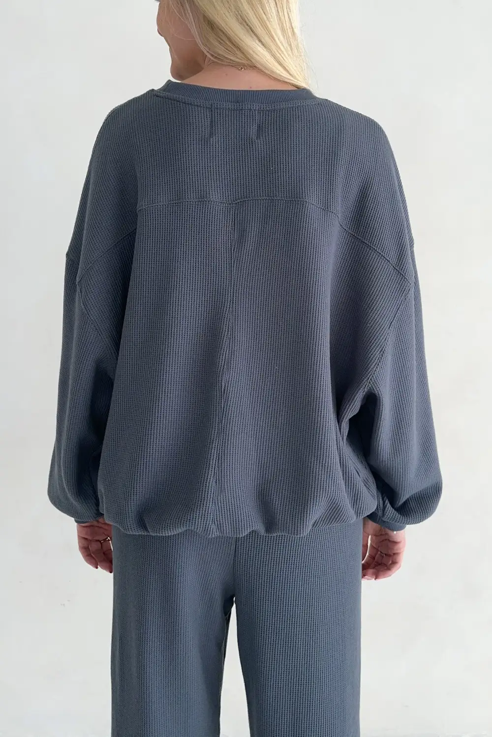 Minimal Waffle Knit Sweatshirt