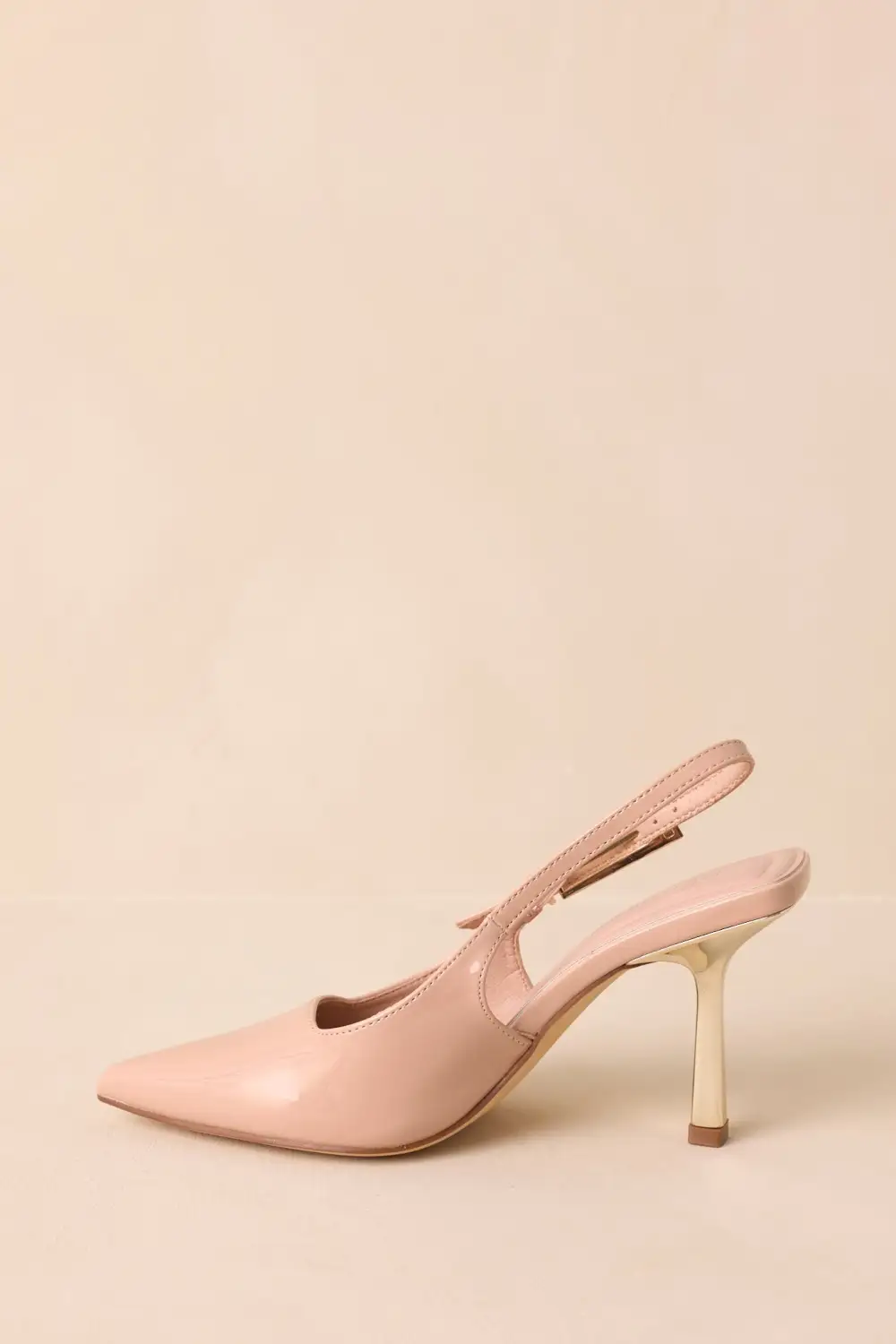 Classic Patent Pointed Toe Slingback Slingback Heels
