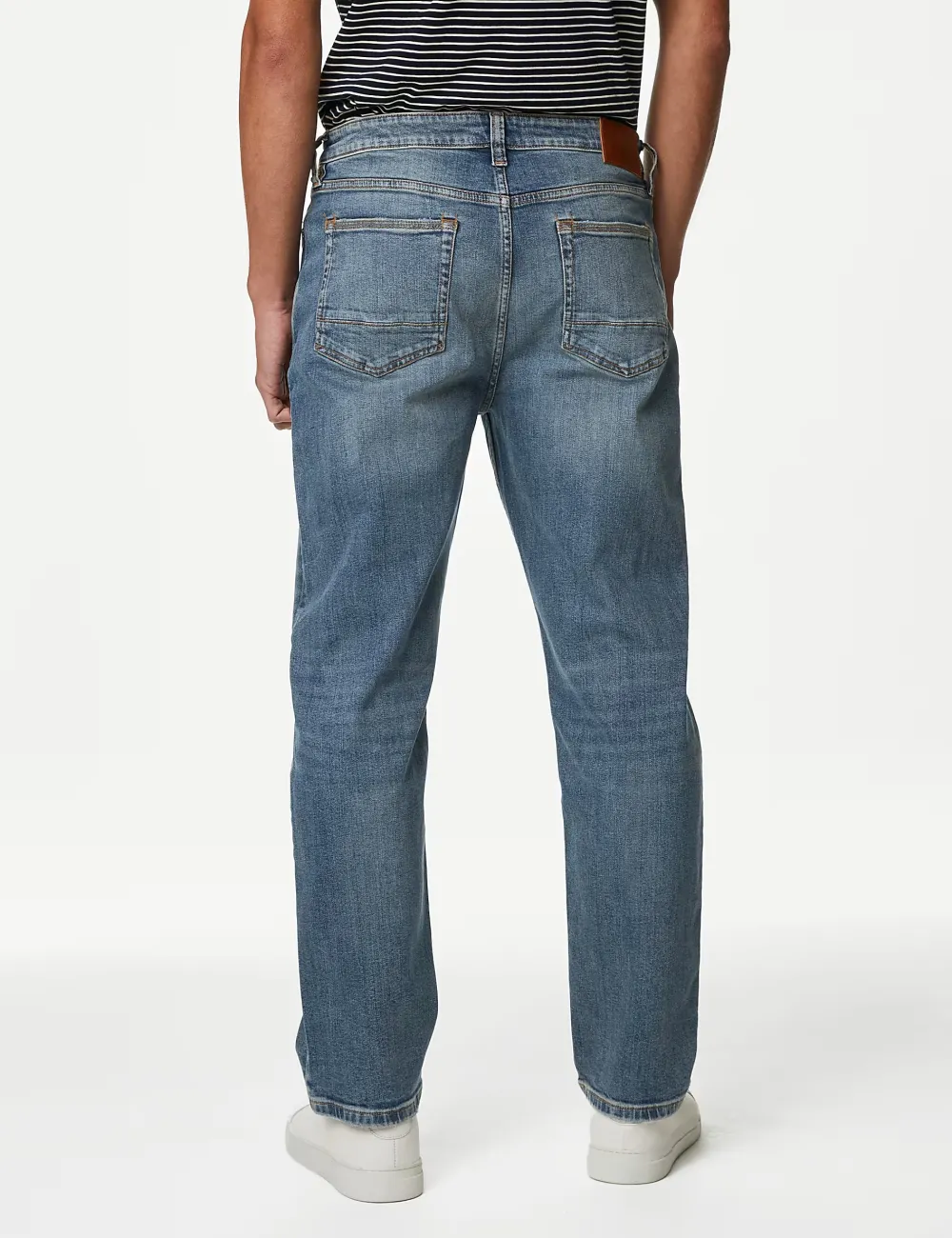 Men's Blue Loose Fit Stretch Denim Jeans