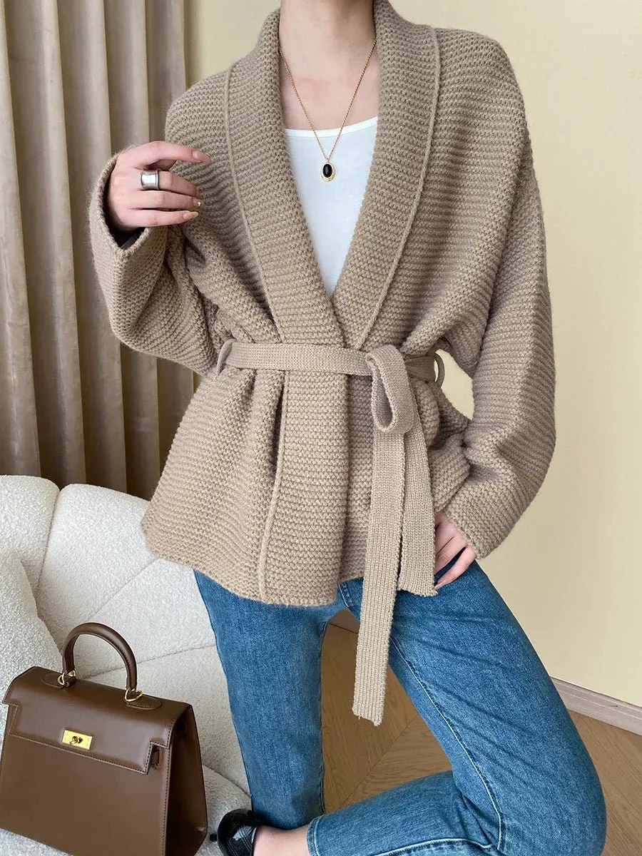Flowy Knit V Neck Cardigan