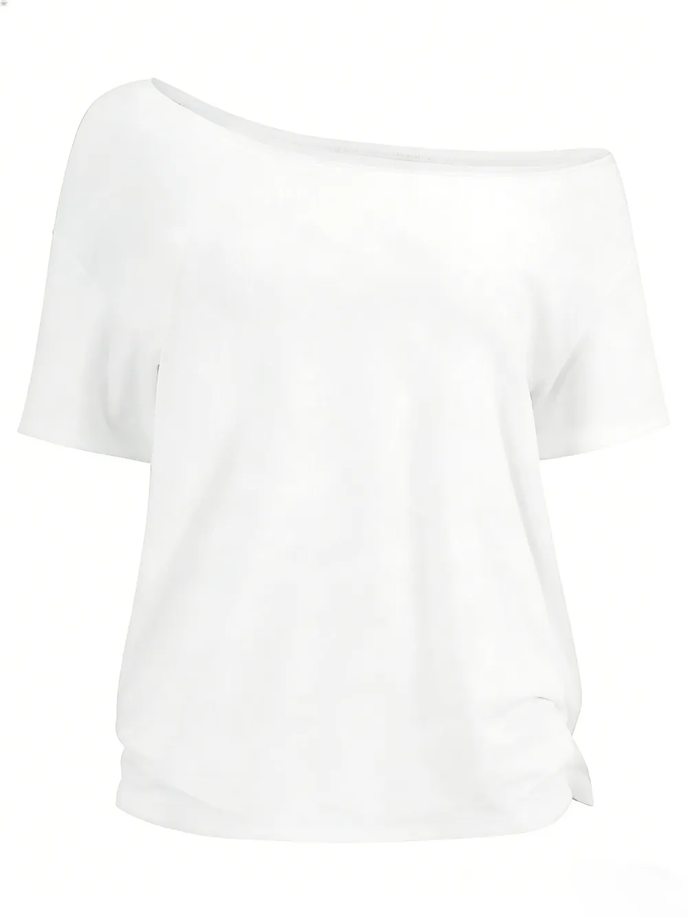 🔥 Women's Off-Shoulder Solid Color Tee | Casual Basic Short Sleeve T-Shirt