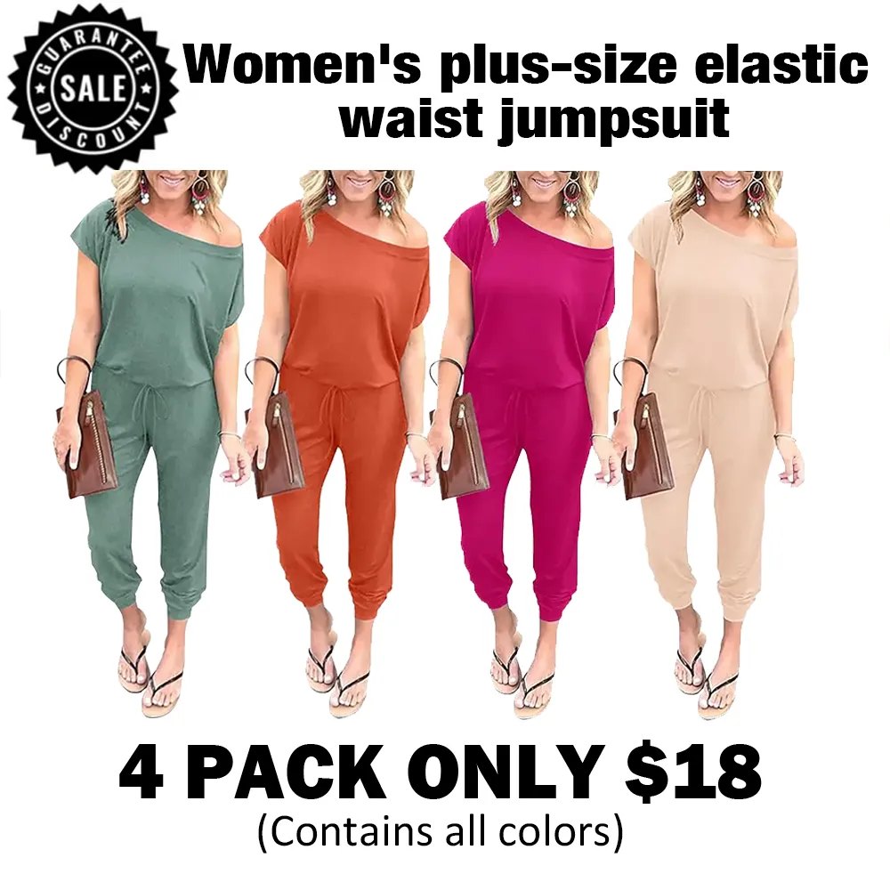 Women's EasyBreezy Off-Shoulder Jumpsuit – Adjustable Elastic Waist