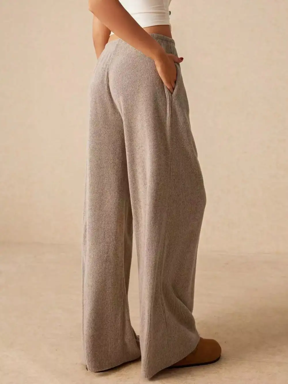 Wide Leg Drawstring Casual Everyday Pants