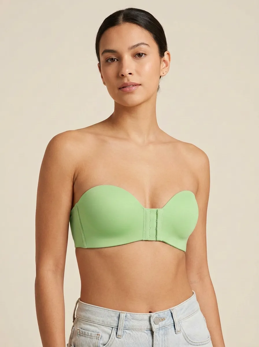 Women's Molded-Cup Smooth-Profile Front-Closure Strapless Bra