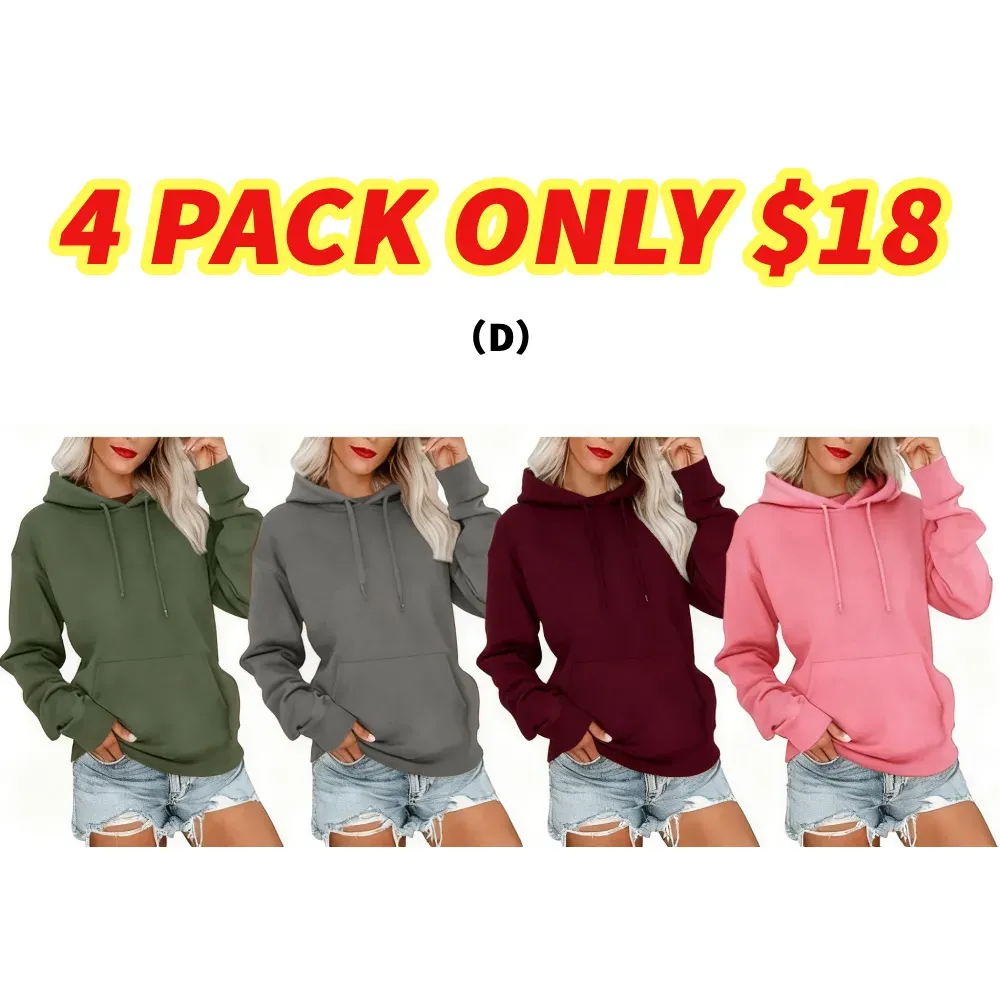 Women's Crewneck Hoodless Sweatshirt With Kangaroo Pocket Fleece Longsleeve Oversized Casual Style Shirt Lightweight Pullover