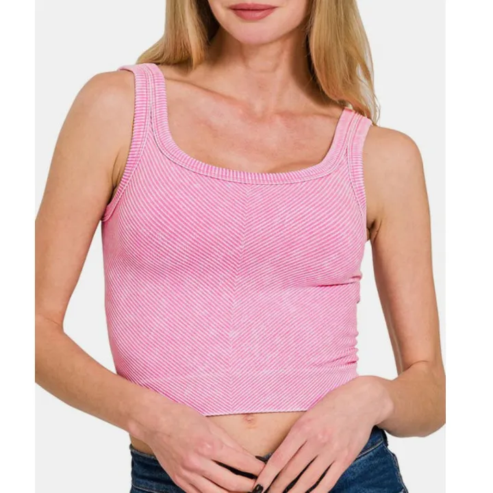 Wide-Strap Scoop-Neck Tank Top
