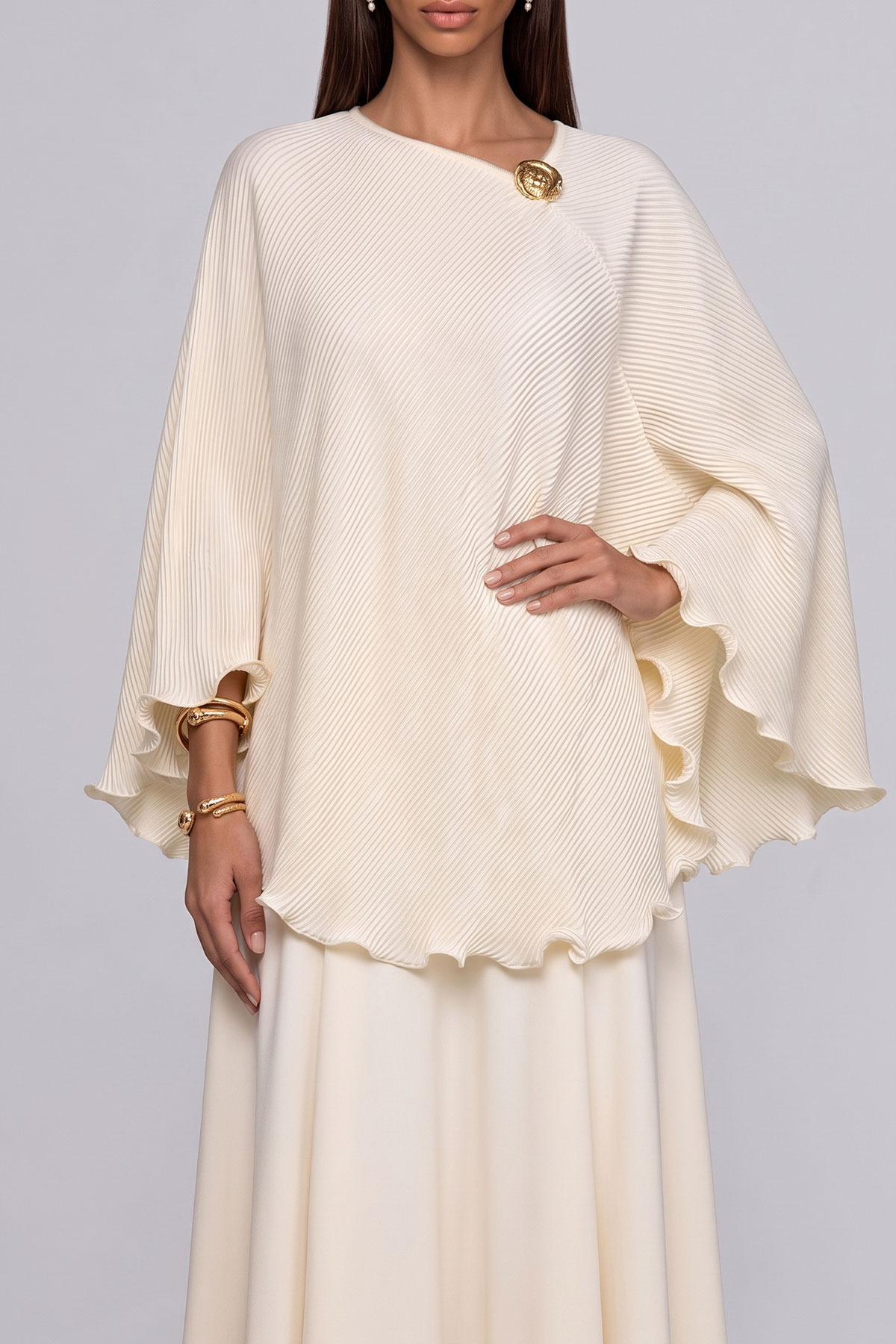 Pleated Asymmetrical Matching Skirt Set