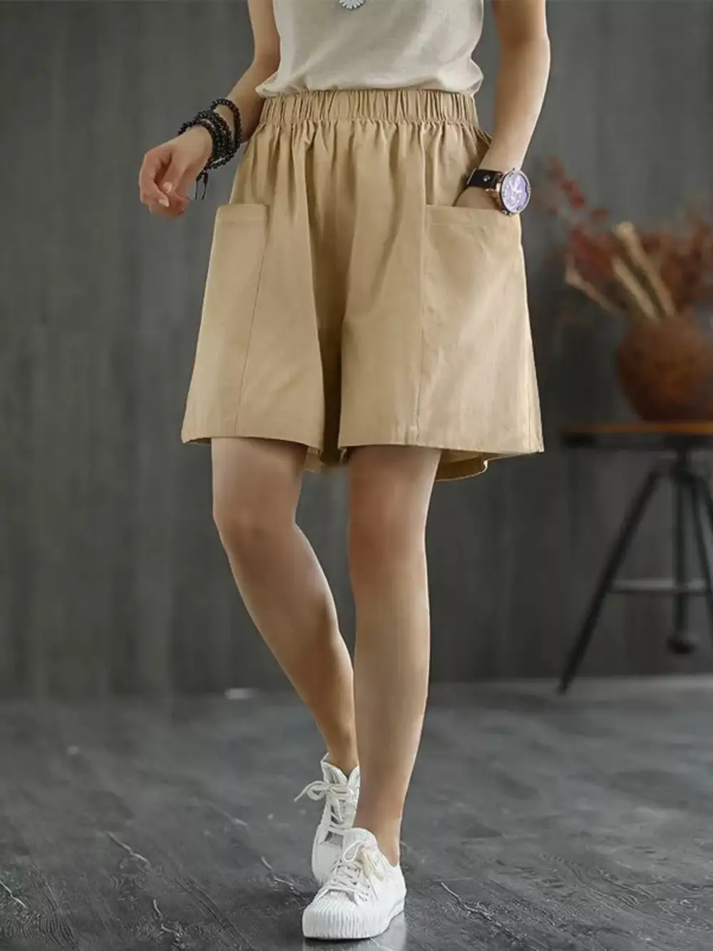 Elastic Waist Casual Casual Shorts