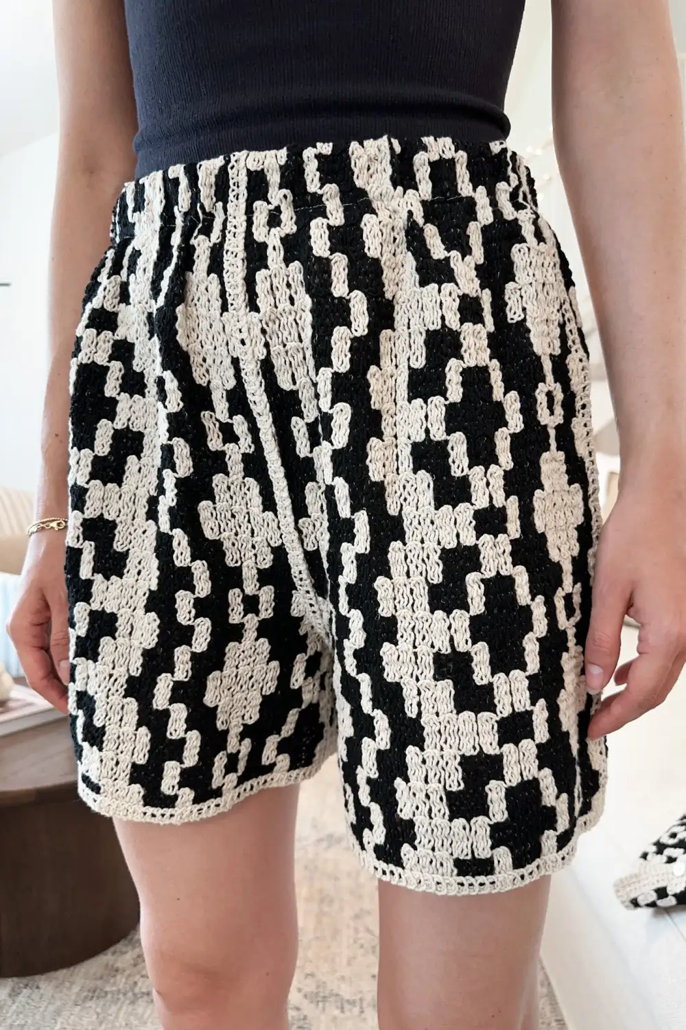 Soft Structure Cotton Crochet Shorts