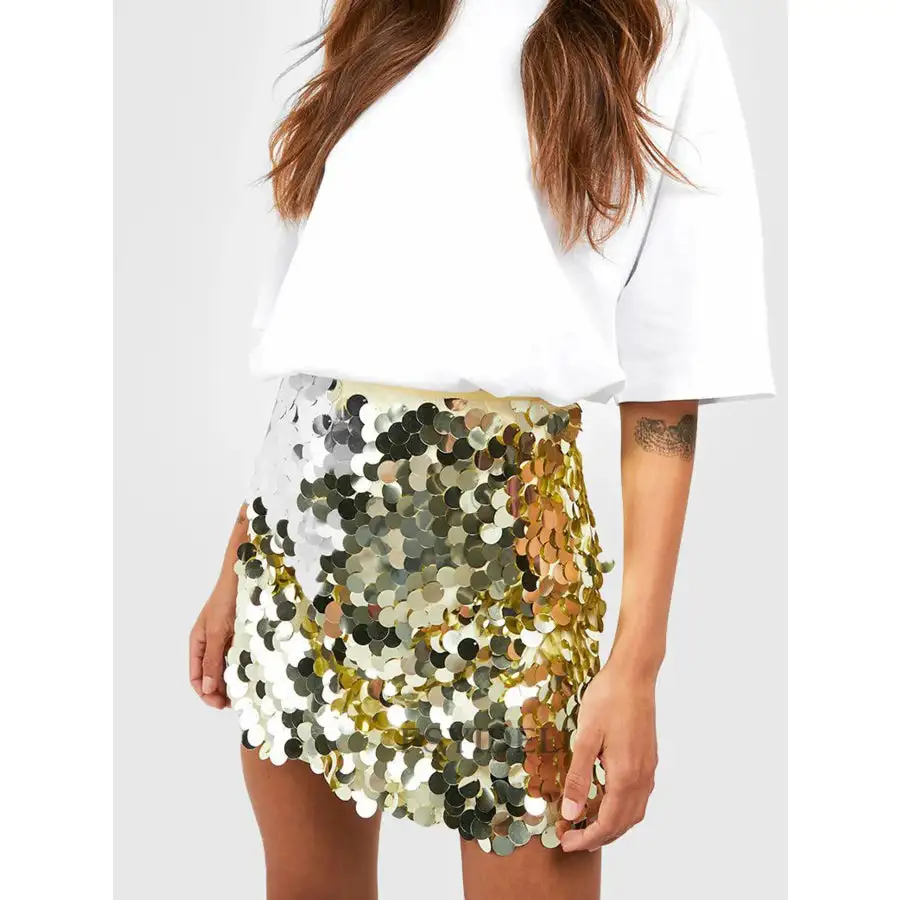 Simple Sequin Mini Skirt