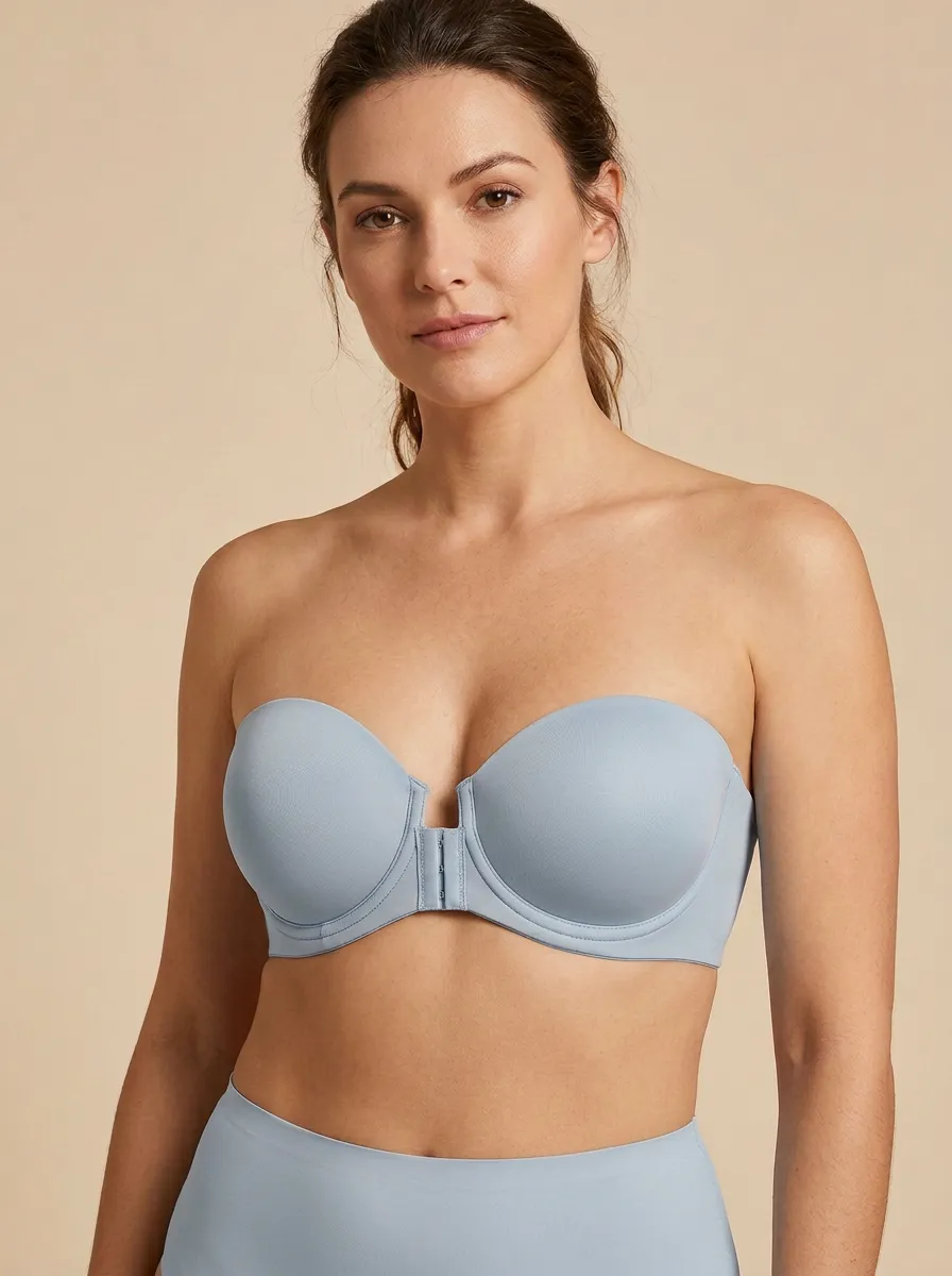 Women's Bandeau-Style Front-Closure Strapless Bra