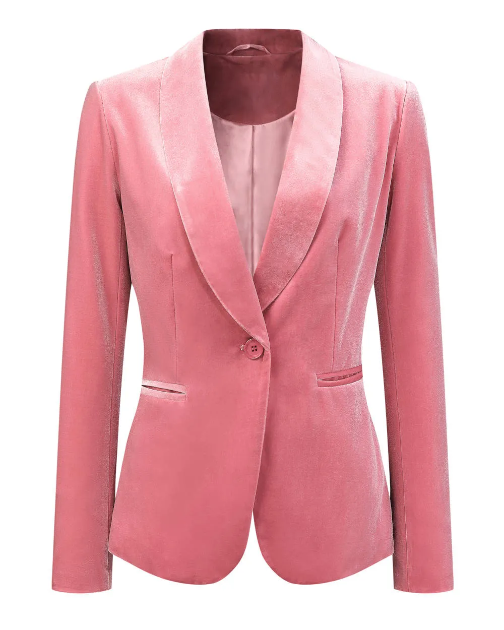 Casual Shawl Collar One Button Velvet Blazer