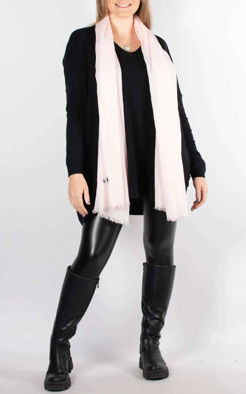 Breathable Cotton Casual Light Pink Scarf