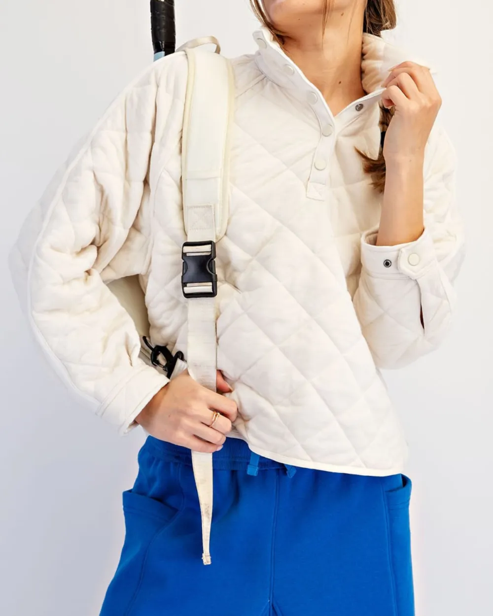 Relaxed Quilted Snap Jacket