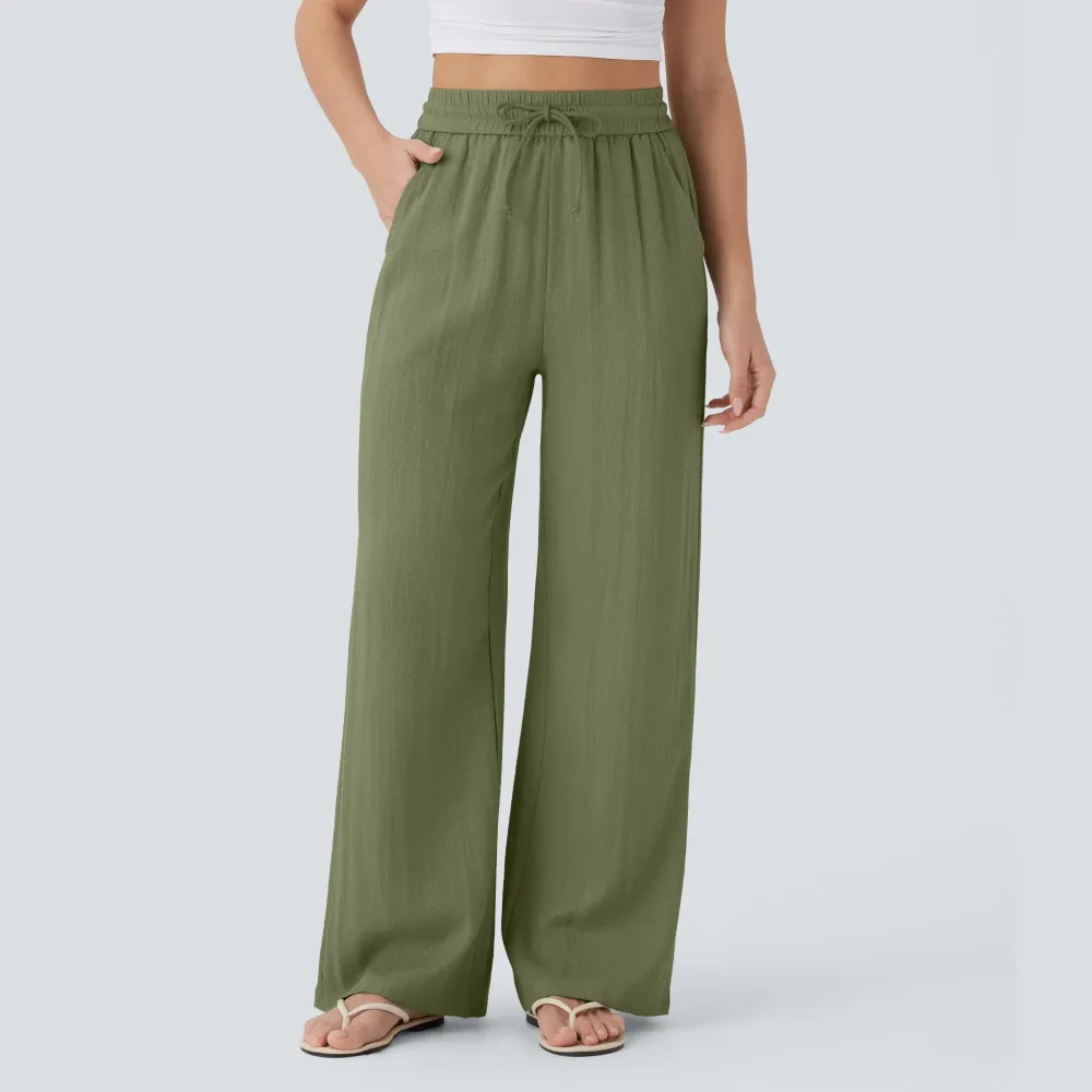 🔥Last Day: 14-Pack Only $35 🔥Women'S High-Waisted Linen Trousers
