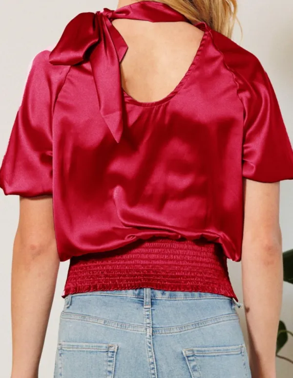 Ruby Smocked Satin Top