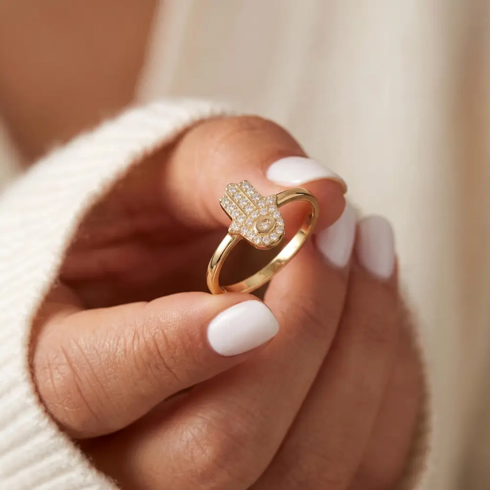 Hamsa Evil Eye Ring