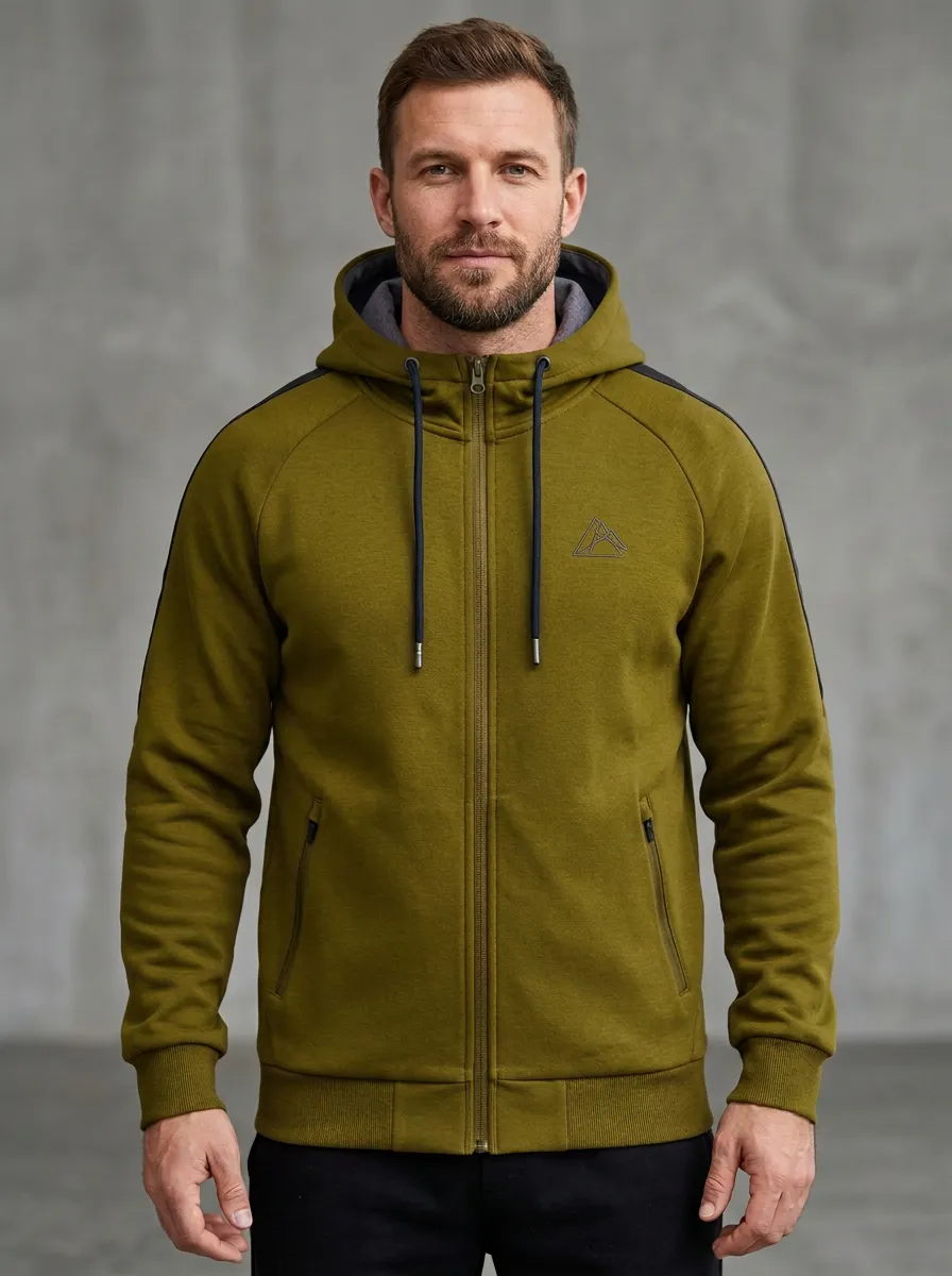 Modern Geometric Zip-Up Profile Men's Sport Jacket