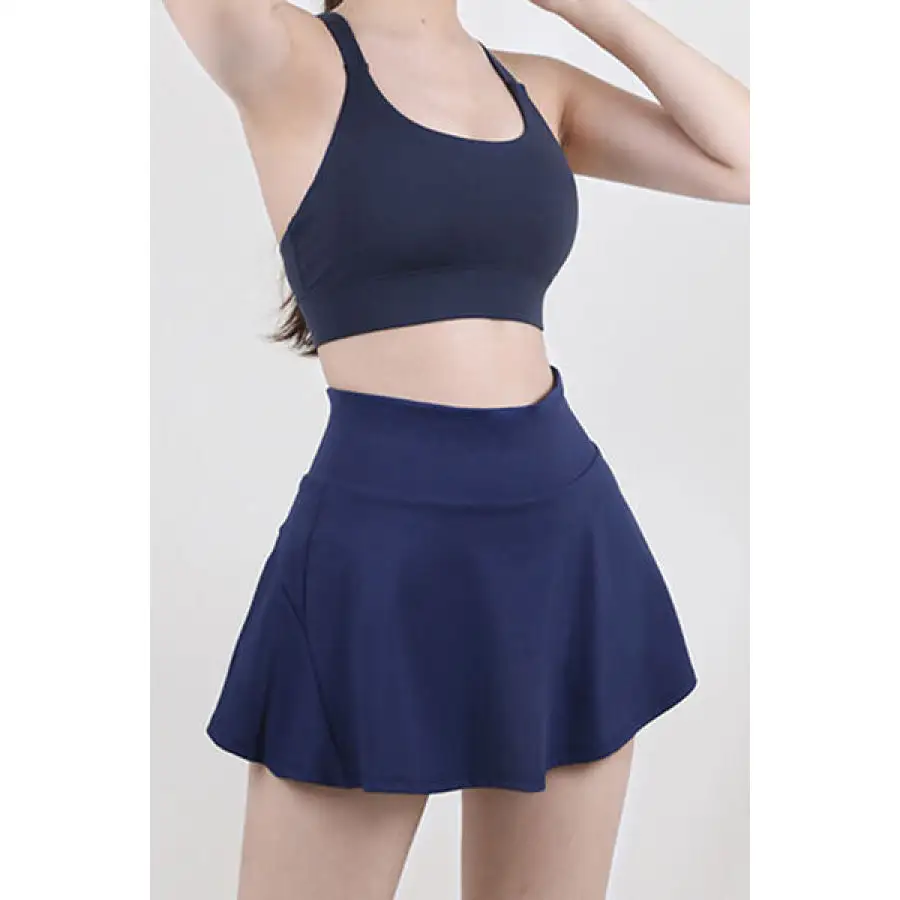 High Waist Pleated Active Skirt