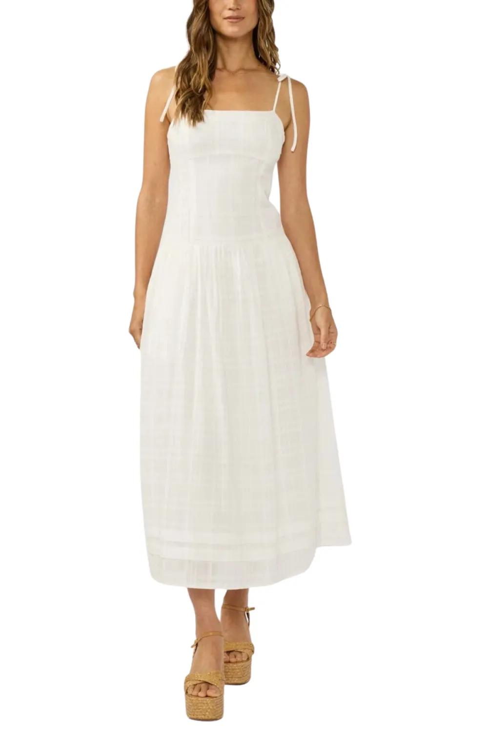 Sleeveless Tie Shoulder Midi Dress