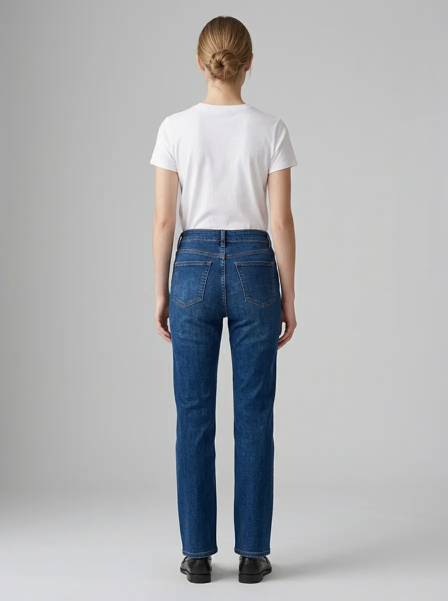 Women's Casual Style Blue Denim Printed Jeans