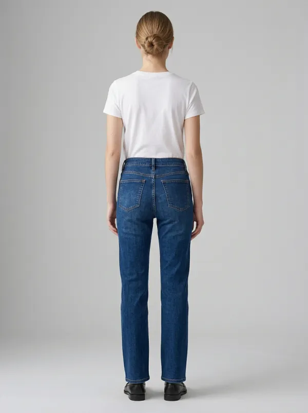 Women's Casual Style Blue Denim Printed Jeans