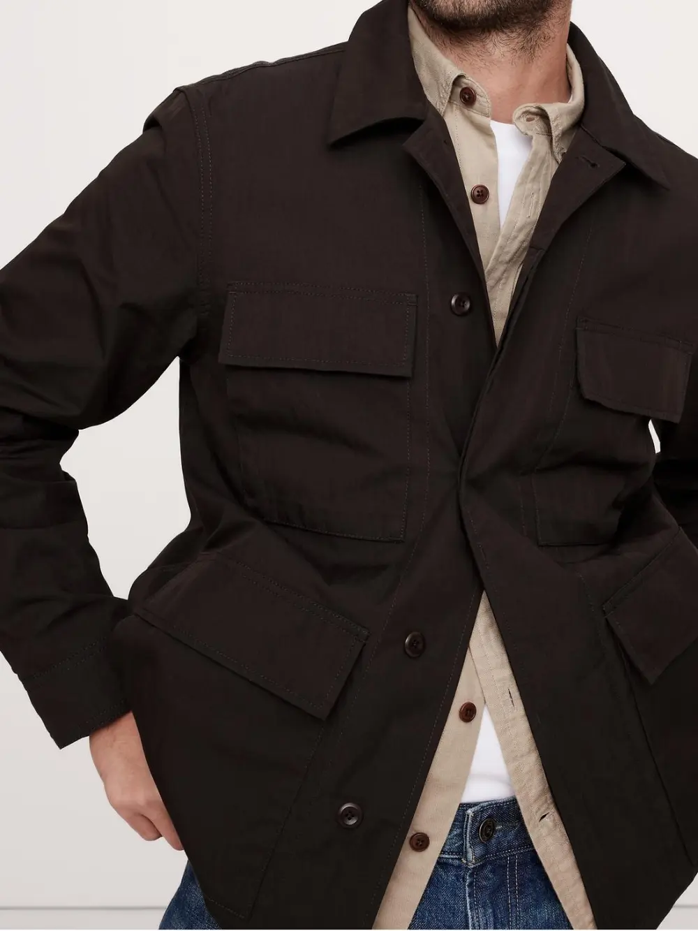 Men's Brown Waterproof Casual Jacket
