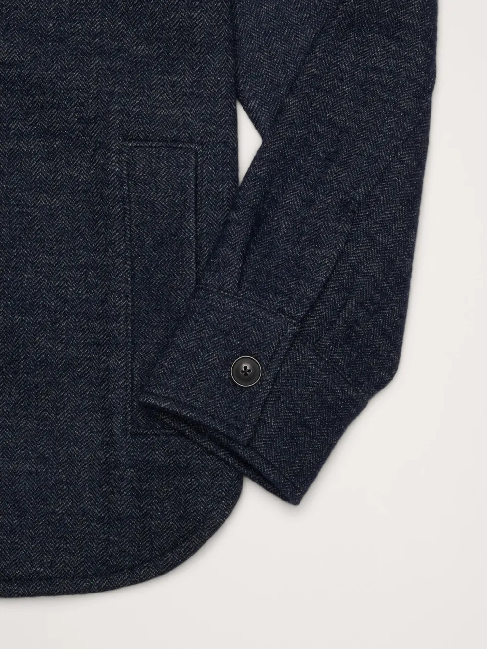 Men's Navy Blue Casual Jacquard Shirt Jacket