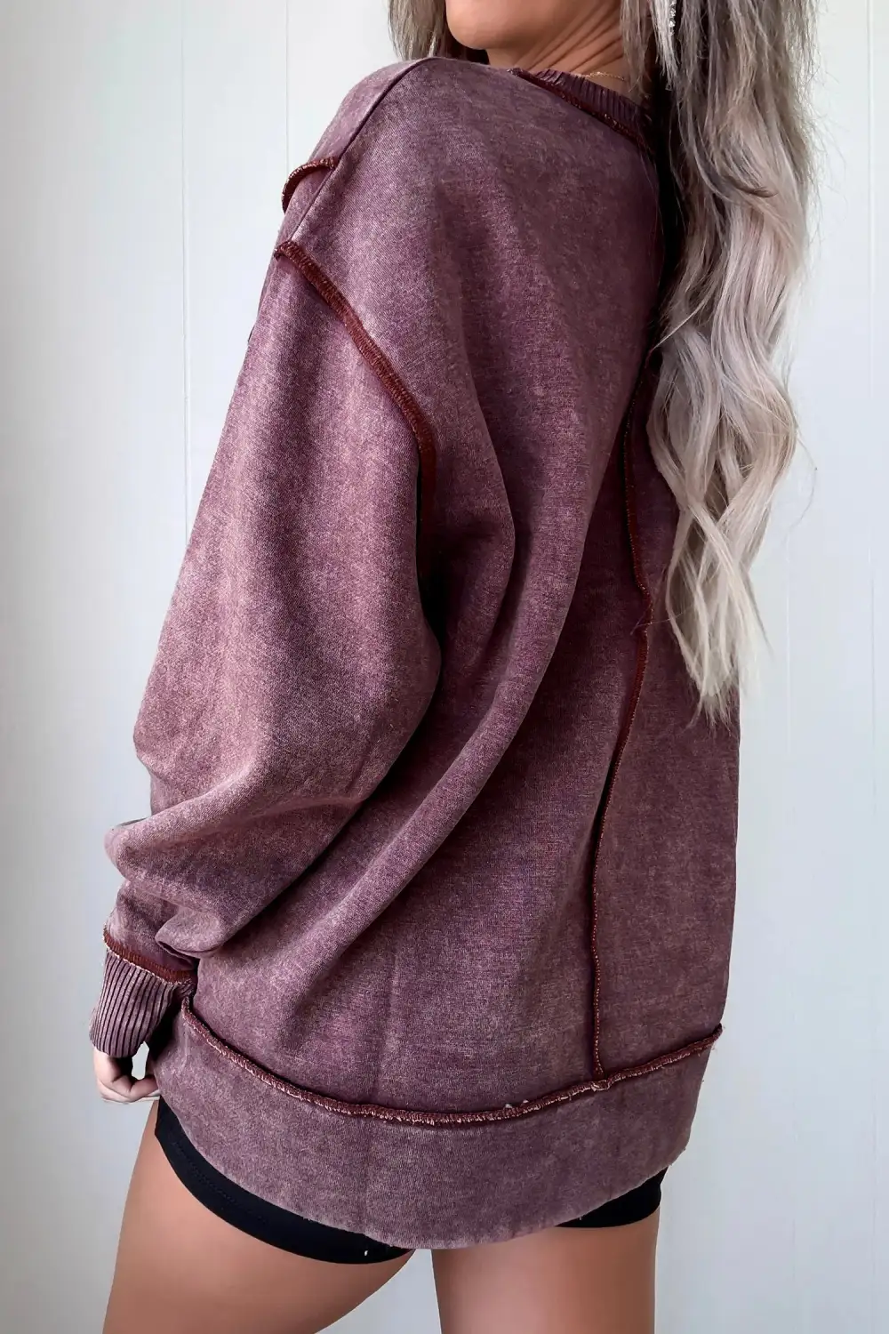 Everyday Mineral Wash Exposed Seam Side Slit Sweatshirt
