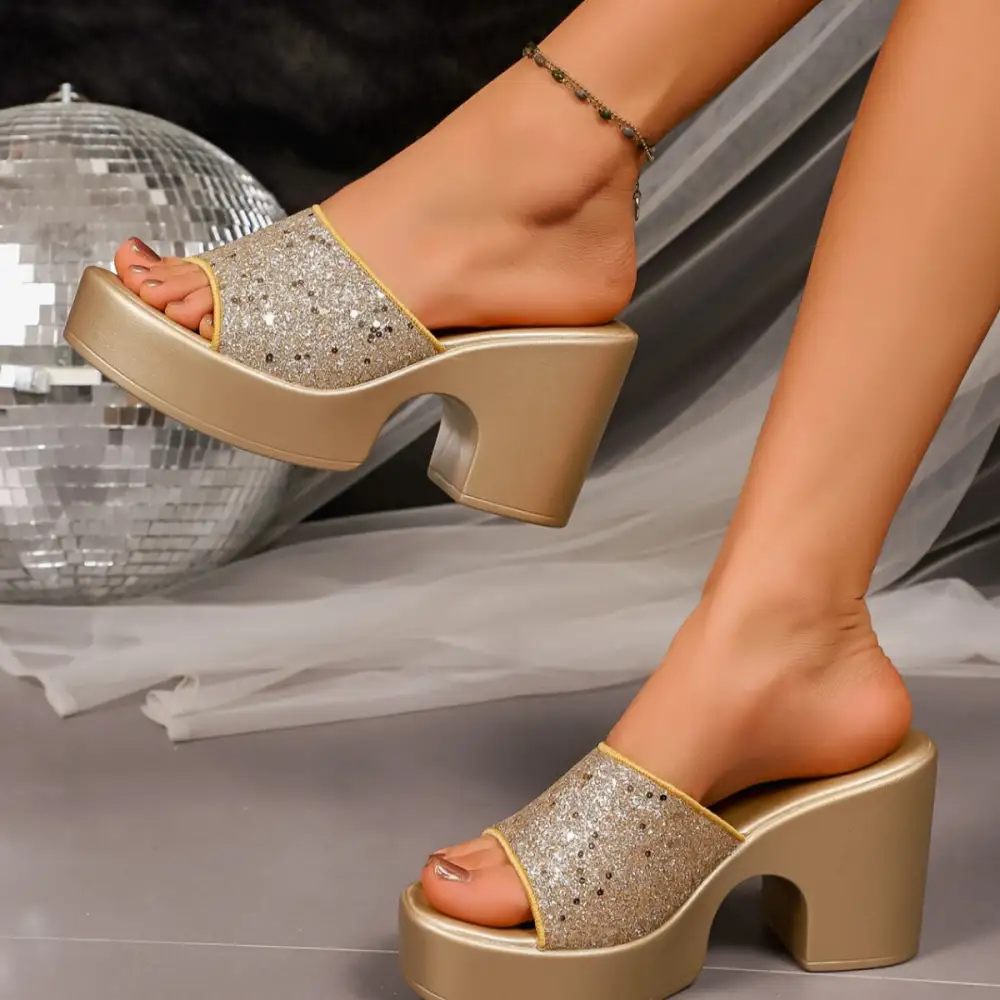Open Toe Block Heel Sandals