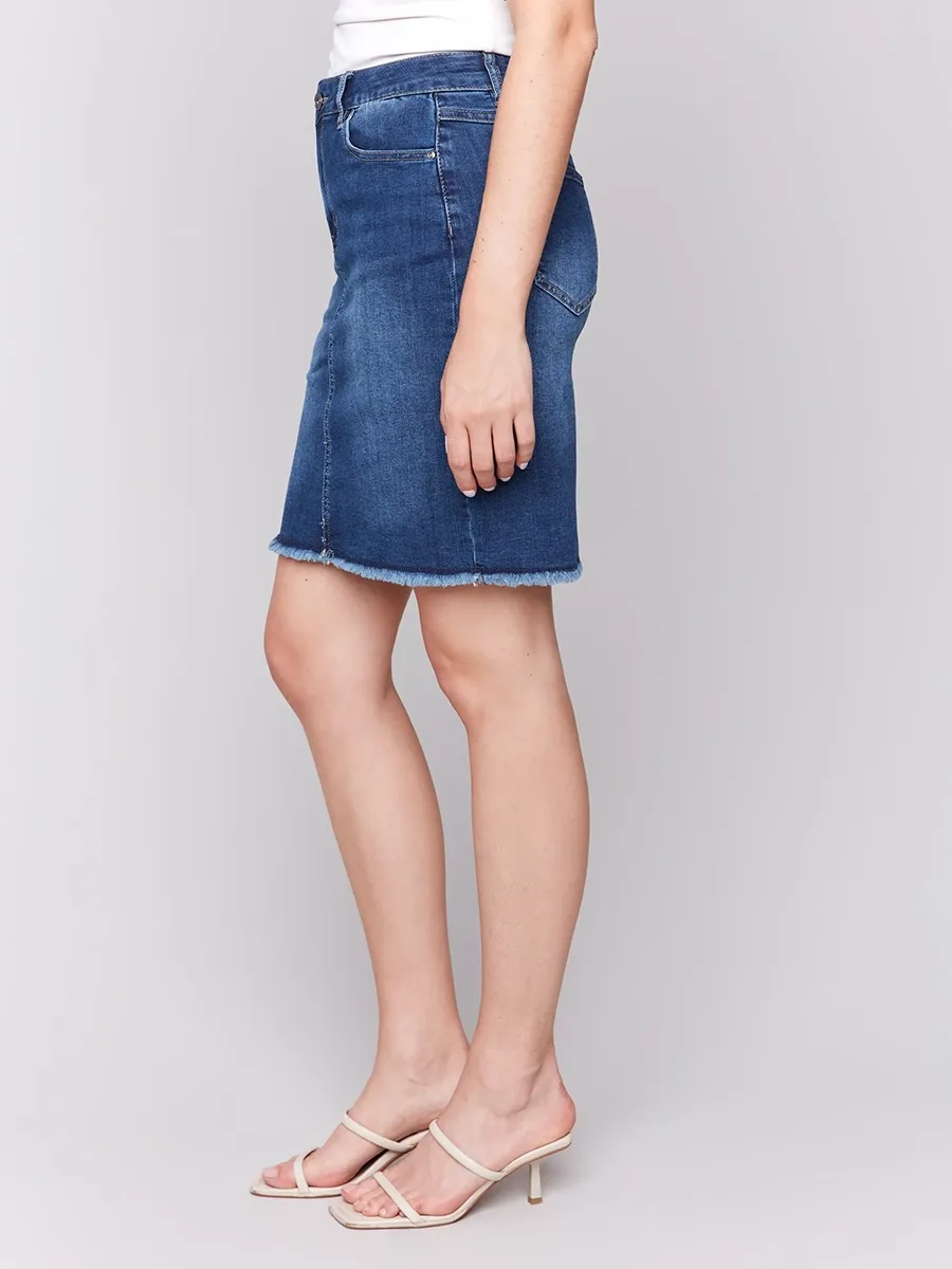 Casual Solid Color Basic Versatile Denim Skirt