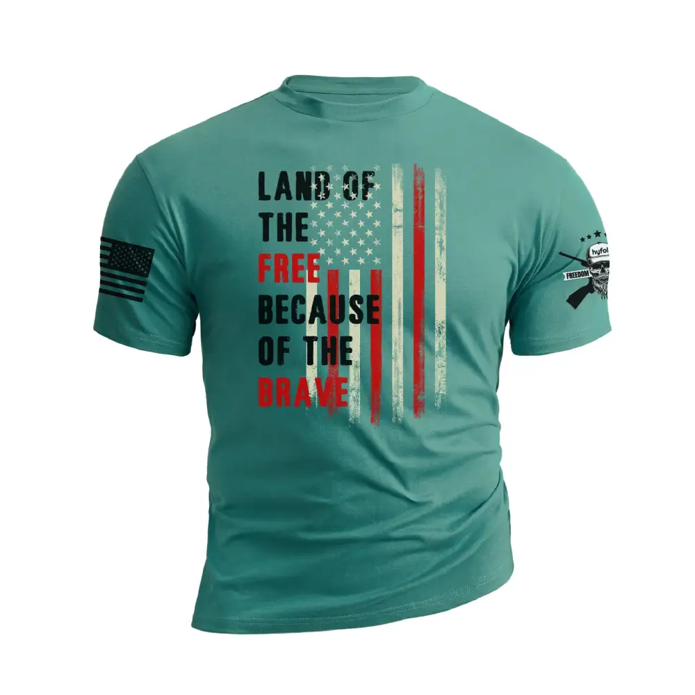 LAND OF THE FREE BECAUSE OF THE BRAVE GRAPHIC TEE