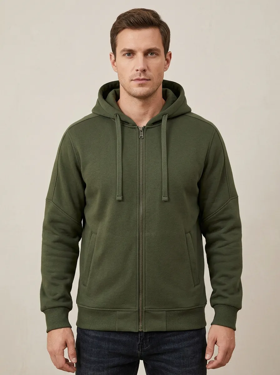 Casual Minimalist Zip-Up Active Look Men's Sport Jacket