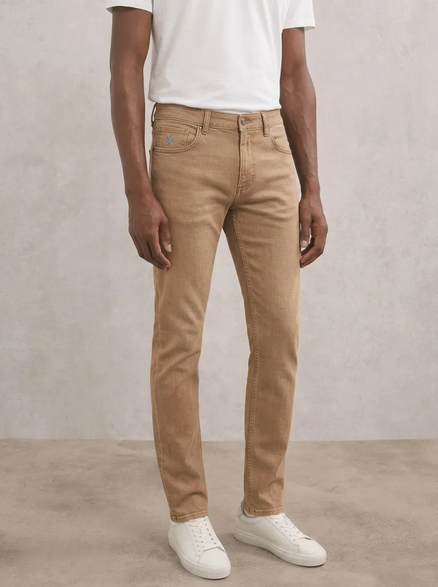 Men's Classic Weekend Embroidered Detail Stretch Denim Jeans