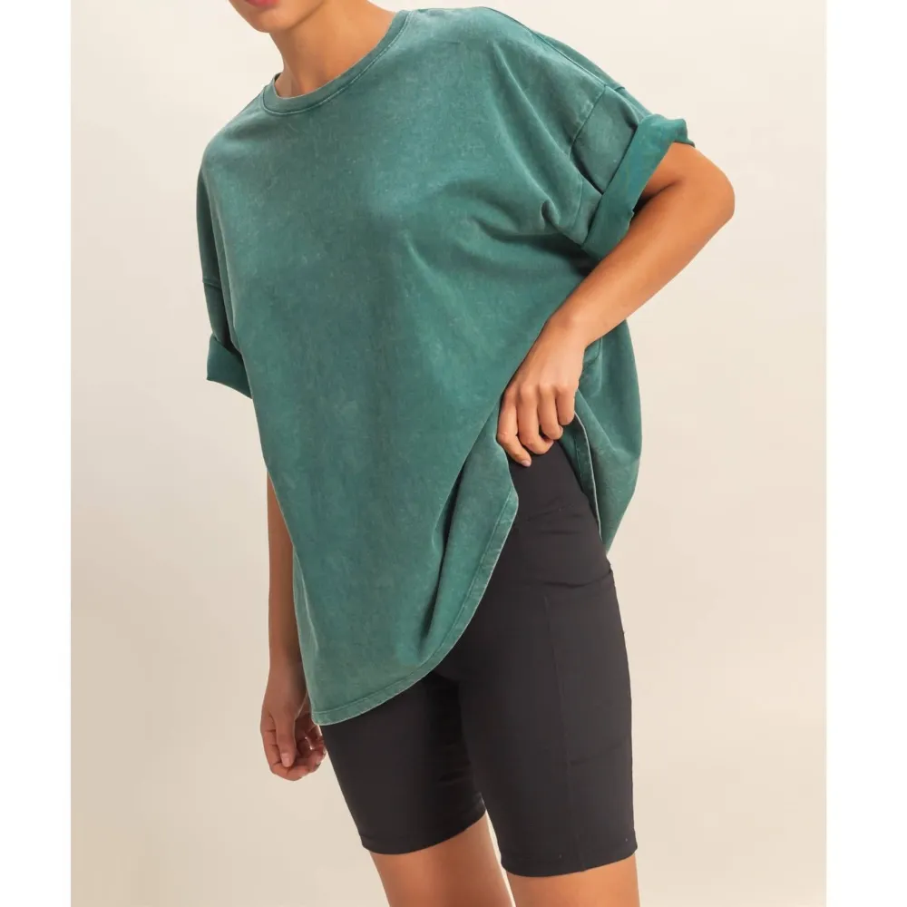 Oversized Mineral Wash Casual Tee