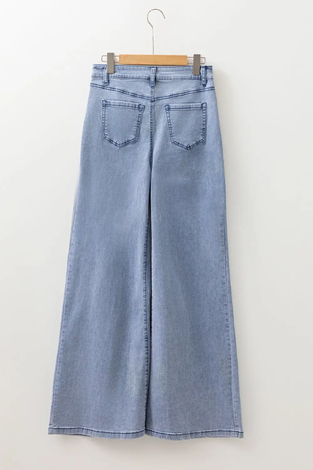 High Waist Button Zip Fly Bell Jeans