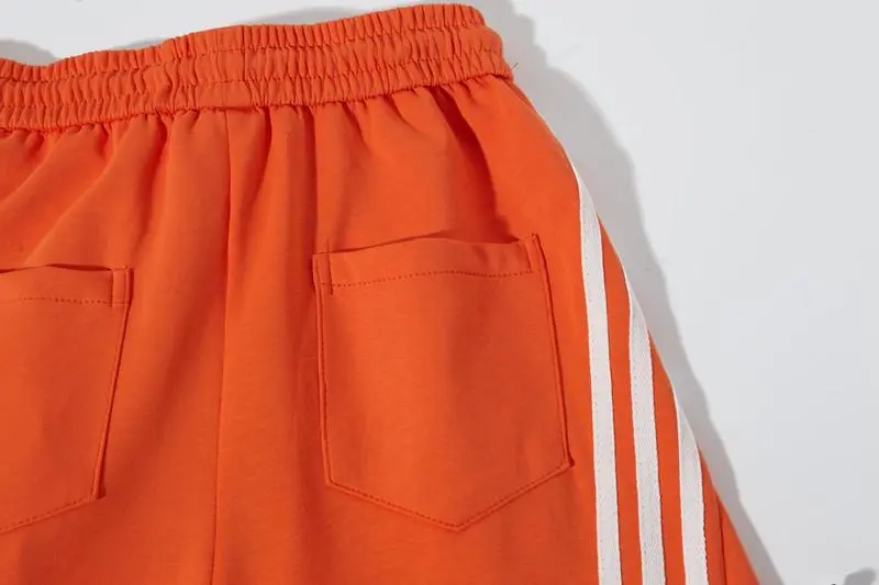 Loose Wide Leg Striped Track Pants Women's Casual Streetwear Joggers with Elastic Waistband
