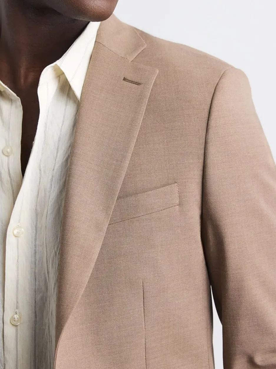 Rose Taupe Slim-Fit Suit Blazer