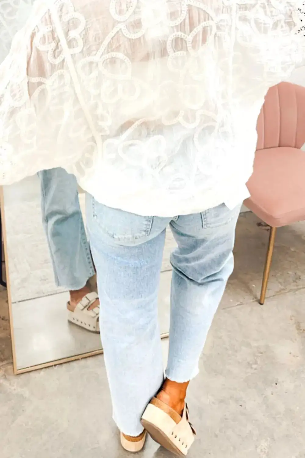 Straight Leg Pocketed Denim Jeans