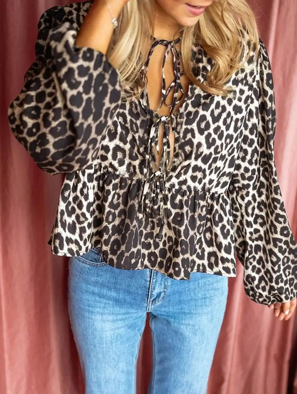 Leopard Print Loose Blouse
