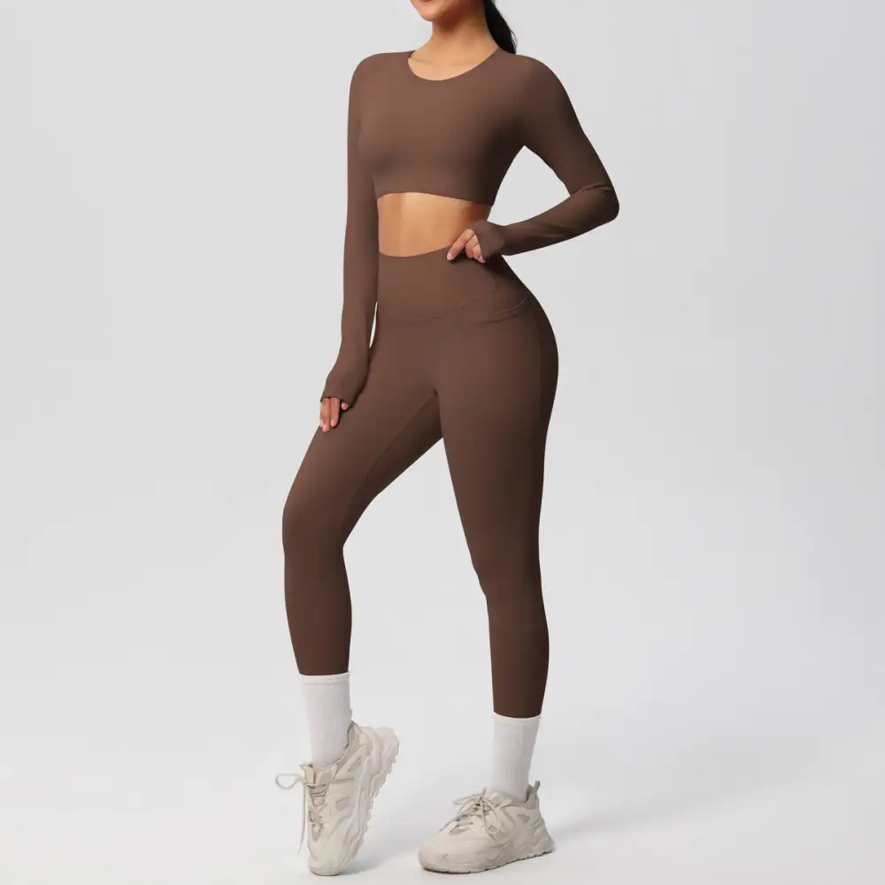 Brushed High-Waist Two-Piece Activewear Active Set