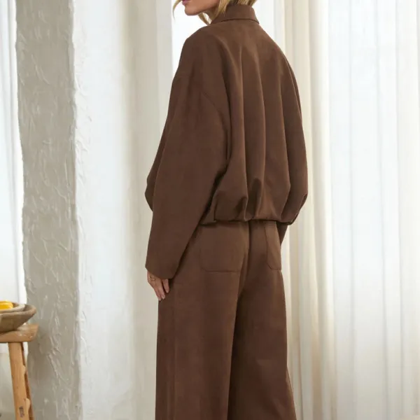 Relaxed Suede Bubble Hem Jacket