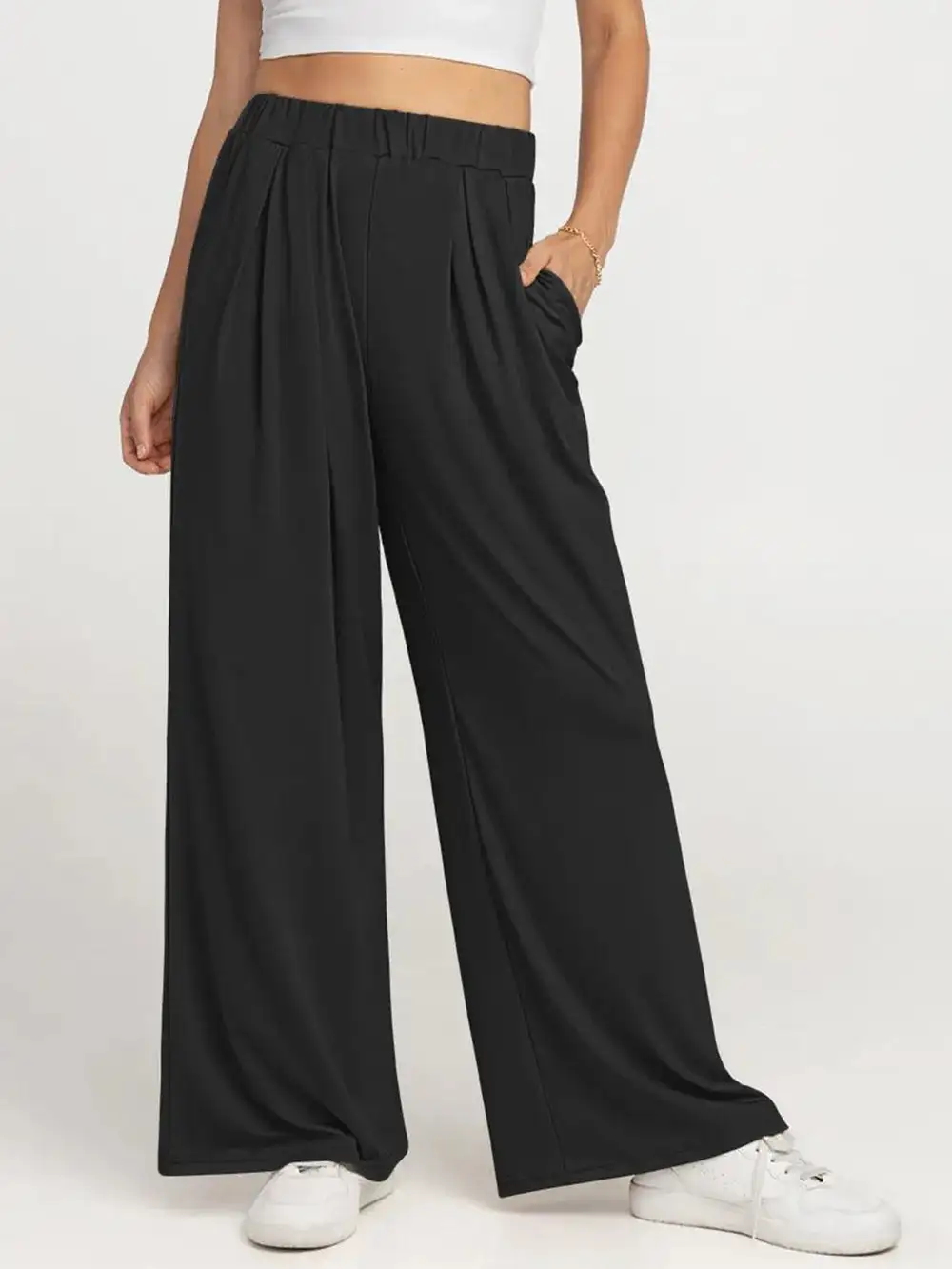 Clean High Waist Wide Leg Pants