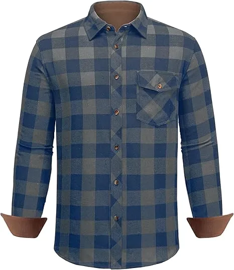 [Plus Size]Men’s Buffalo Plaid Flannel Shirt – Rugged Warmth. Timeless Style. Everyday Comfort.  Classic Design | Soft Cotton Comfort | Built for Any Season
