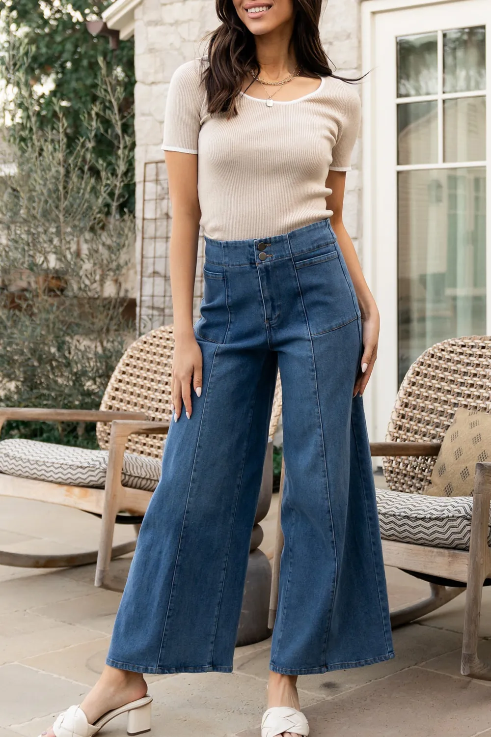 Classic Basic Retro Loose Denim Pants