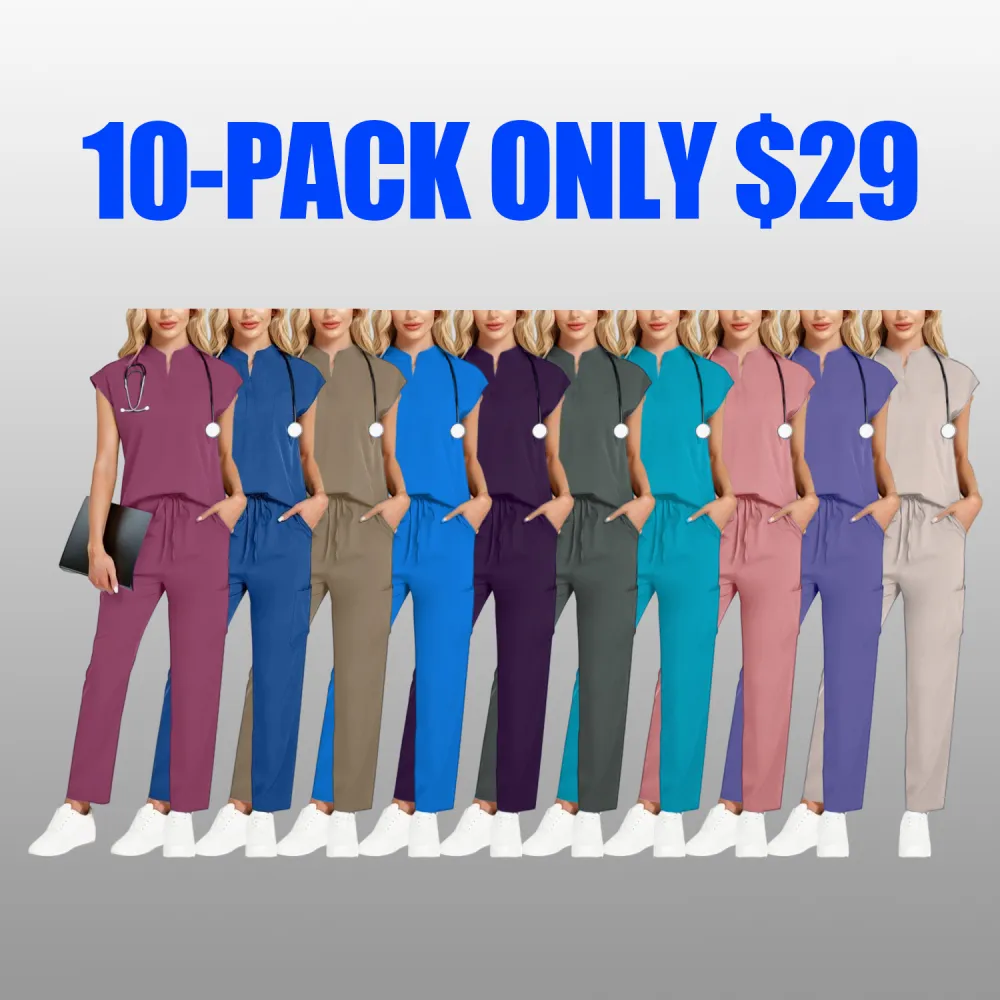 Women's V-Neck Workwear – Short Sleeve & Sleeveless Options with Inner Lining