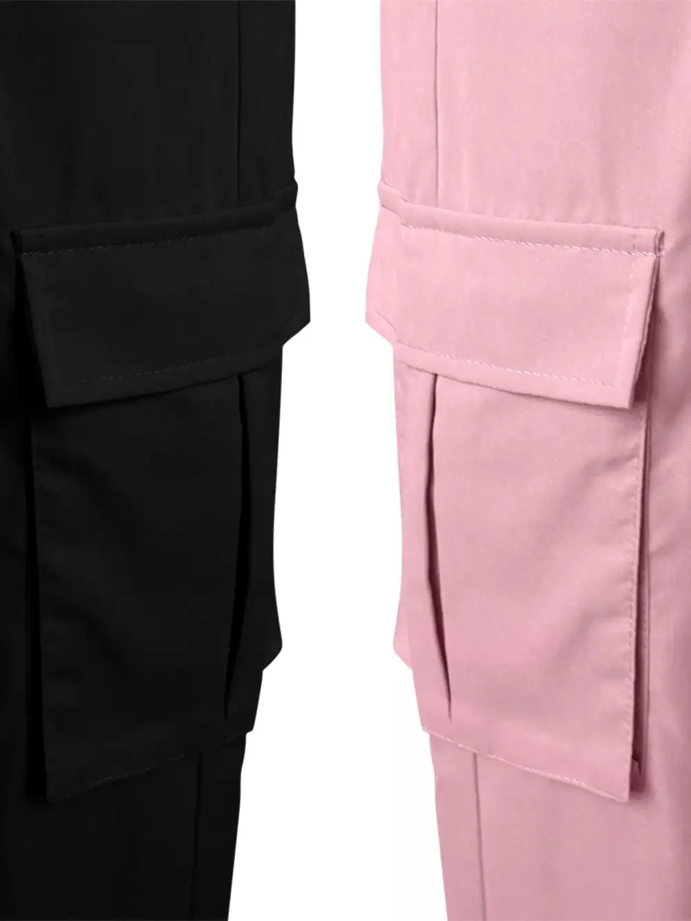 Piece Elastic Waist Cargo Pants