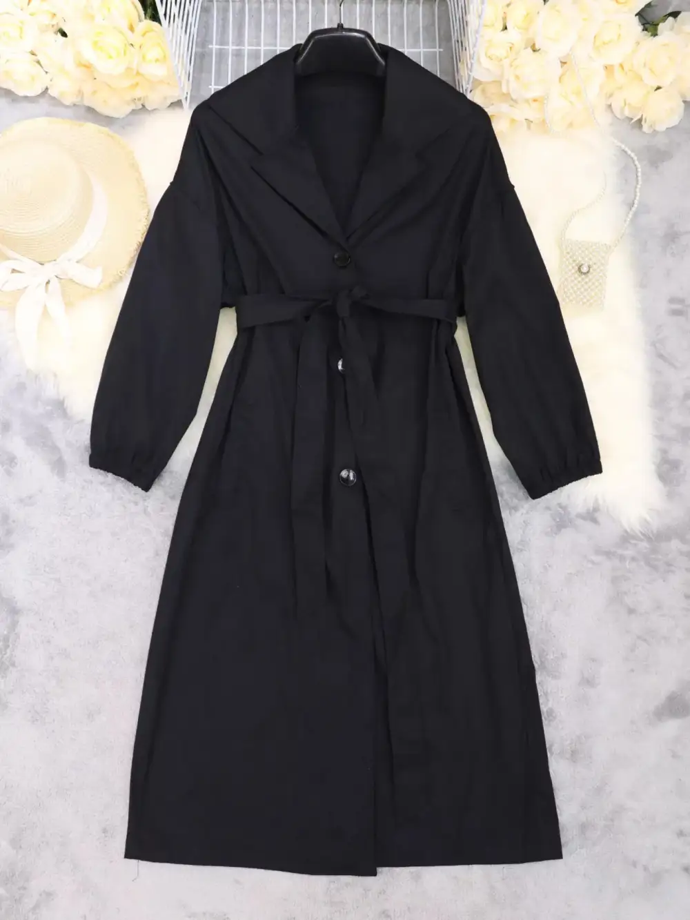 Layered Detail Tie Waist Midi Dress