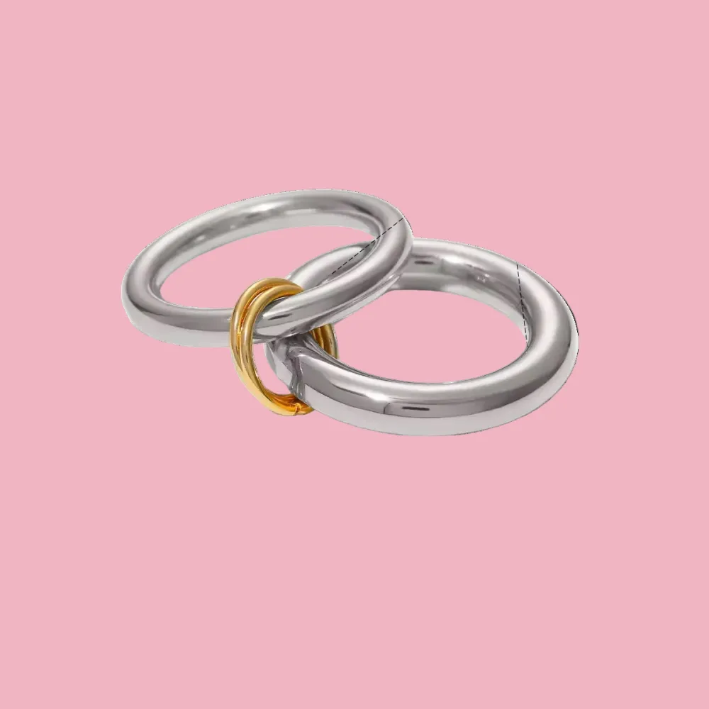 Artful Smooth Double Ring